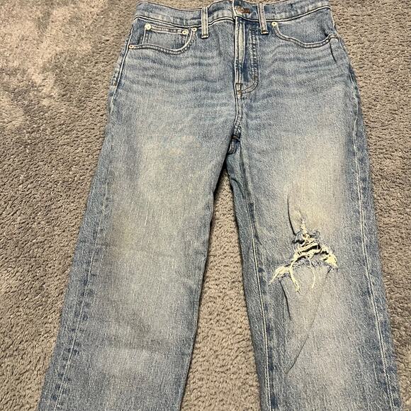 Madewell Jeans Womens 27 Perfect Vintage Distressed Raw Hem High Rise Pants - Picture 2 of 12